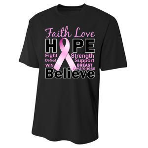 Faith Hope Breast Cancer Awareness Performance Sprint T-Shirt