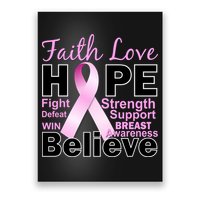 Faith Hope Breast Cancer Awareness Poster