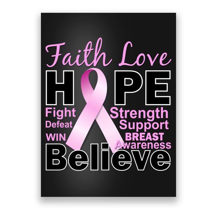 Faith Hope Breast Cancer Awareness Poster