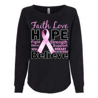 Faith Hope Breast Cancer Awareness Womens California Wash Sweatshirt