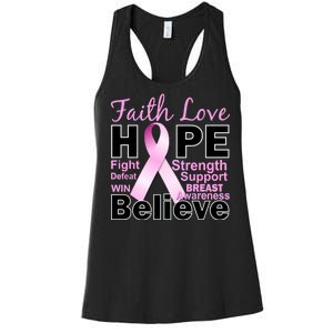 Faith Hope Breast Cancer Awareness Women's Racerback Tank