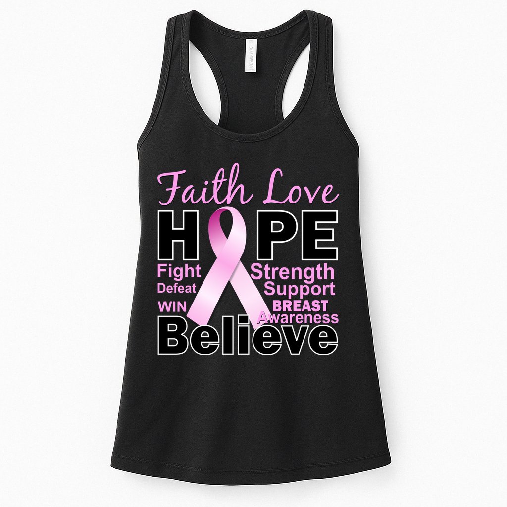 Faith Hope Breast Cancer Awareness Womens Tank Top