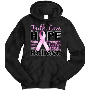 Faith Hope Breast Cancer Awareness Tie Dye Hoodie