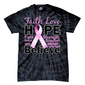 Faith Hope Breast Cancer Awareness Tie-Dye T-Shirt