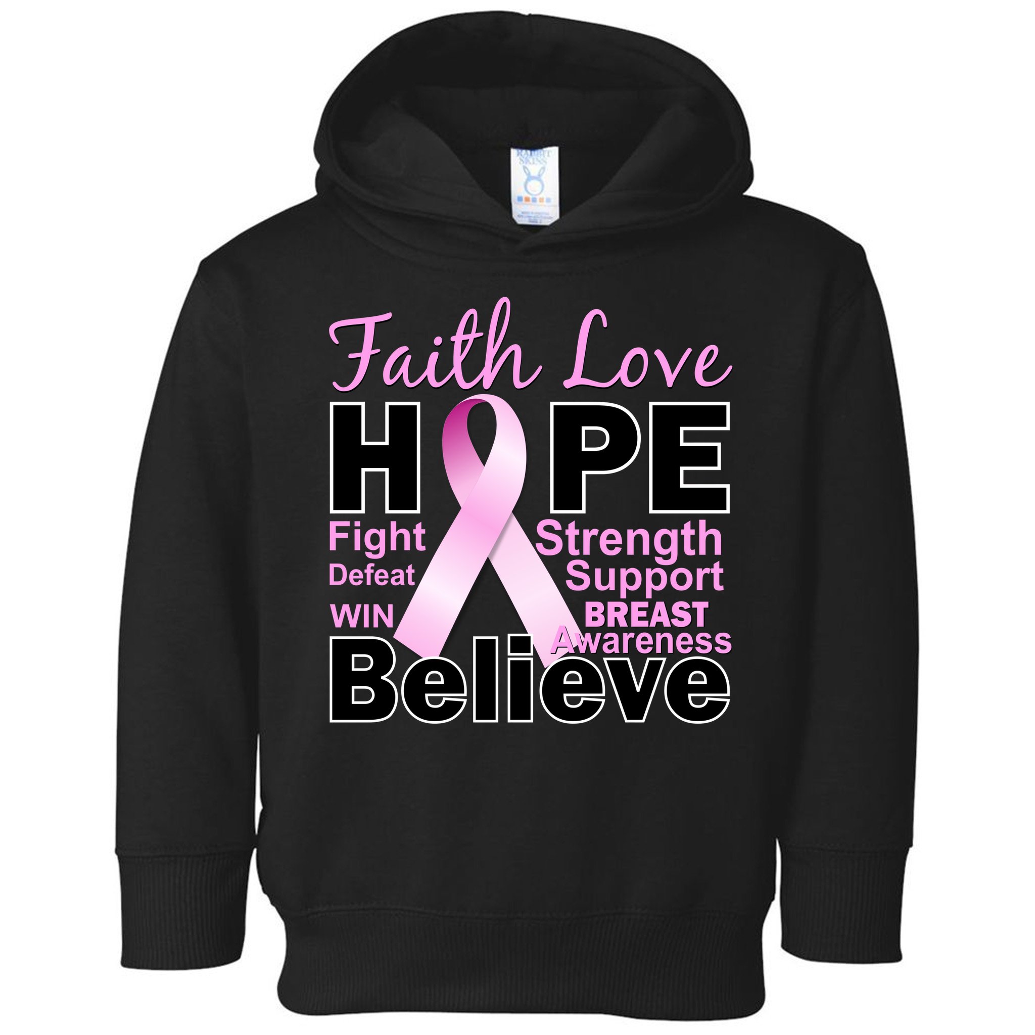 Faith Hope Breast Cancer Awareness Toddler Hoodie