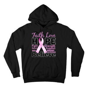 Faith Hope Breast Cancer Awareness Tall Hoodie