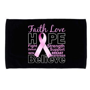 Faith Hope Breast Cancer Awareness Microfiber Hand Towel