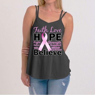 Faith Hope Breast Cancer Awareness Women's Strappy Tank