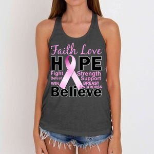 Faith Hope Breast Cancer Awareness Women's Knotted Racerback Tank