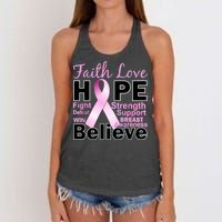 Faith Hope Breast Cancer Awareness Women's Knotted Racerback Tank