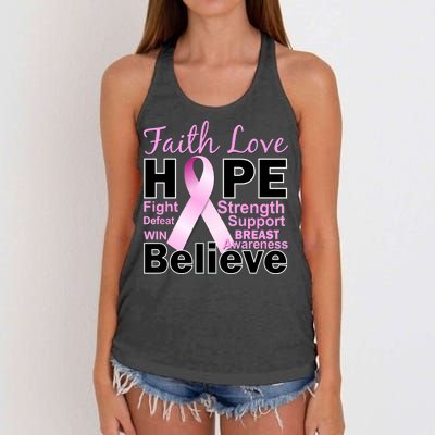 Faith Hope Breast Cancer Awareness Women's Knotted Racerback Tank