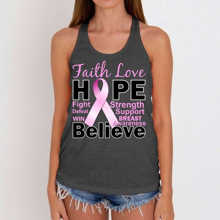 Faith Hope Breast Cancer Awareness Women's Knotted Racerback Tank