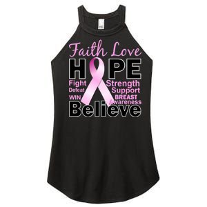 Faith Hope Breast Cancer Awareness Women's Perfect Tri Rocker Tank