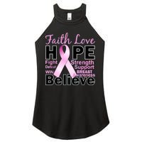 Faith Hope Breast Cancer Awareness Women's Perfect Tri Rocker Tank