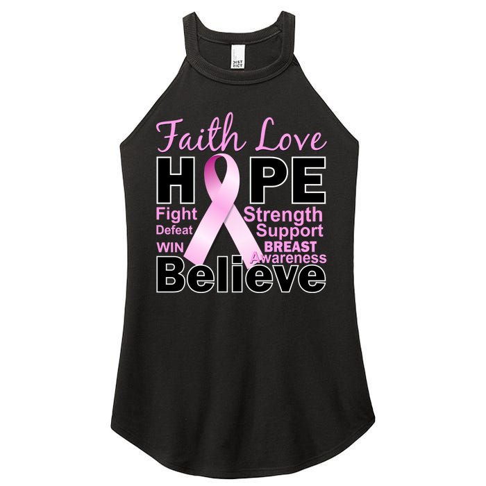 Faith Hope Breast Cancer Awareness Women's Perfect Tri Rocker Tank