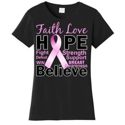 Faith Hope Breast Cancer Awareness Women's T-Shirt