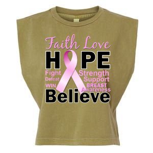 Faith Hope Breast Cancer Awareness Garment-Dyed Women's Muscle Tee