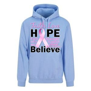 Faith Hope Breast Cancer Awareness Unisex Surf Hoodie