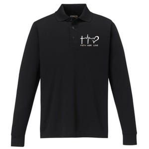 Faith Hope Love Performance Long Sleeve Polo