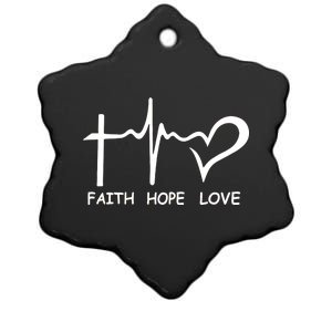 Faith Hope Love Ceramic Star Ornament