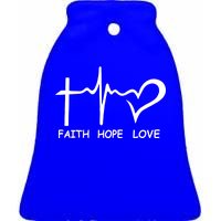 Faith Hope Love Ceramic Bell Ornament