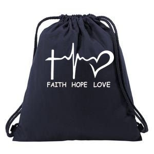 Faith Hope Love Drawstring Bag