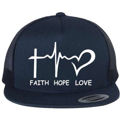 Faith Hope Love Flat Bill Trucker Hat