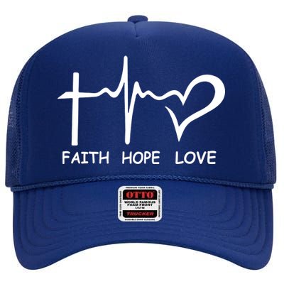 Faith Hope Love High Crown Mesh Back Trucker Hat