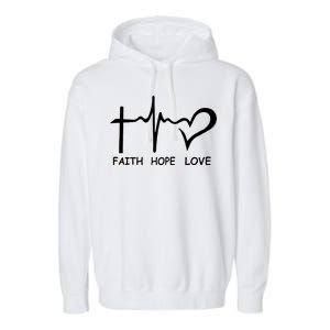 Faith Hope Love Garment-Dyed Fleece Hoodie