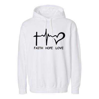 Faith Hope Love Garment-Dyed Fleece Hoodie