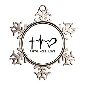 Faith Hope Love Metallic Star Ornament