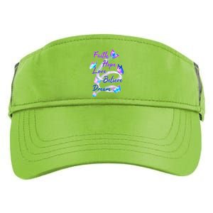 Faith Hope Love Believe Dream - Butterflies Adult Drive Performance Visor