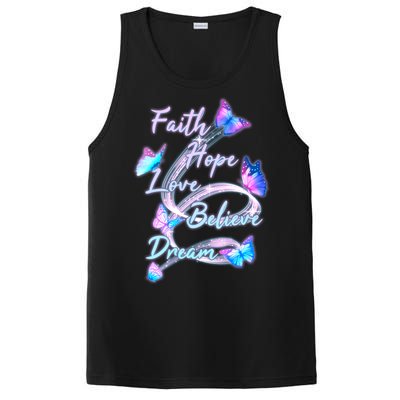 Faith Hope Love Believe Dream - Butterflies PosiCharge Competitor Tank