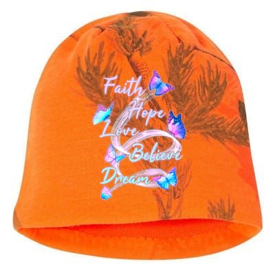 Faith Hope Love Believe Dream - Butterflies Kati - Camo Knit Beanie