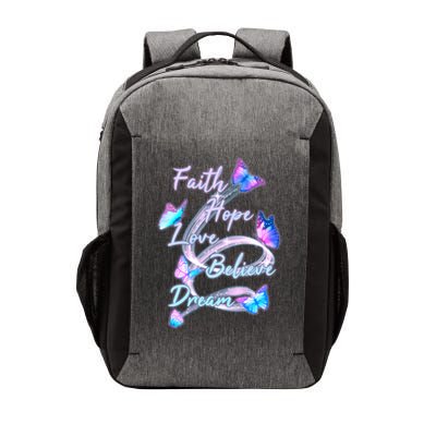 Faith Hope Love Believe Dream - Butterflies Vector Backpack