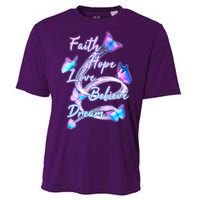 Faith Hope Love Believe Dream - Butterflies Cooling Performance Crew T-Shirt