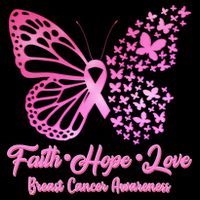 Faith Hope Love Breast Cancer Awareness Butterflies Hoodie