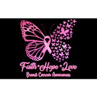 Faith Hope Love Breast Cancer Awareness Butterflies Bumper Sticker