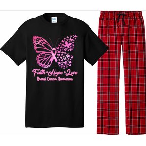 Faith Hope Love Breast Cancer Awareness Butterflies Pajama Set