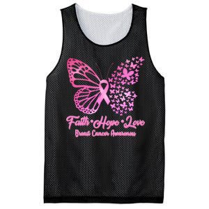 Faith Hope Love Breast Cancer Awareness Butterflies Mesh Reversible Basketball Jersey Tank