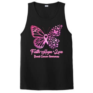 Faith Hope Love Breast Cancer Awareness Butterflies PosiCharge Competitor Tank