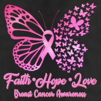 Faith Hope Love Breast Cancer Awareness Butterflies Hat
