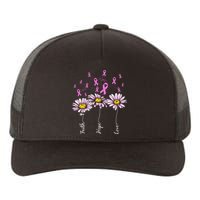 Faith Hope Love Breast Cancer Awareness Floral Yupoong Adult 5-Panel Trucker Hat