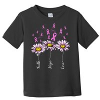 Faith Hope Love Breast Cancer Awareness Floral Toddler T-Shirt