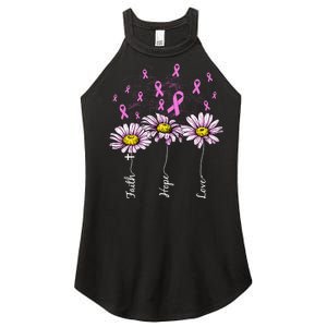 Faith Hope Love Breast Cancer Awareness Floral Women's Perfect Tri Rocker Tank