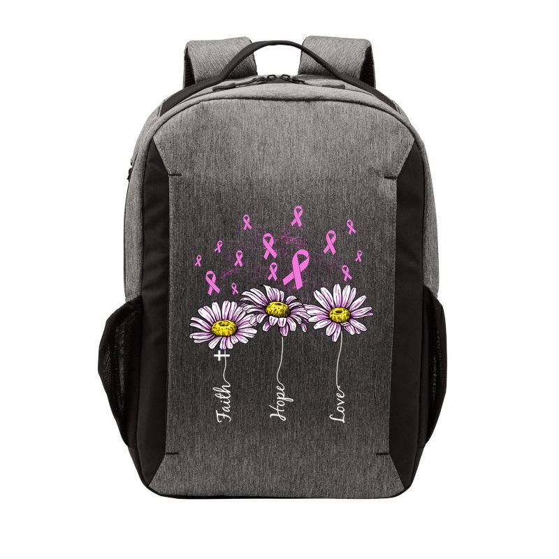 Faith Hope Love Breast Cancer Awareness Floral Vector Backpack