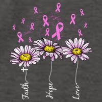 Faith Hope Love Breast Cancer Awareness Floral Vector Backpack