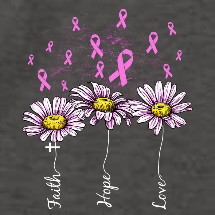 Faith Hope Love Breast Cancer Awareness Floral Vector Backpack