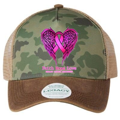 Faith Hope Love Breast Cancer Awareness Galaxy Wings Legacy Tie Dye Trucker Hat