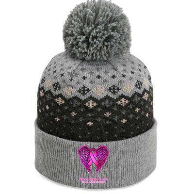 Faith Hope Love Breast Cancer Awareness Galaxy Wings The Baniff Cuffed Pom Beanie